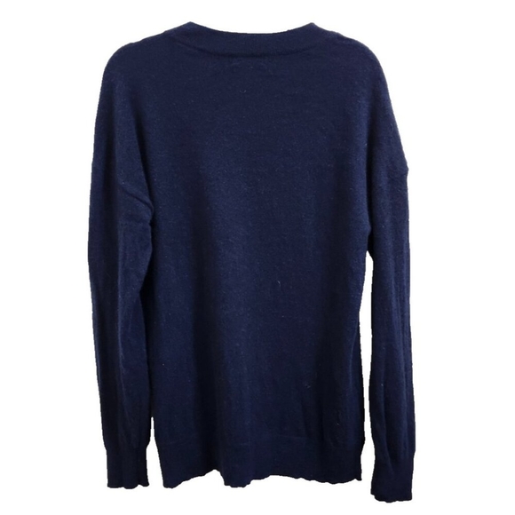 Charter Club 100% Cashmere LOVE Sweater Navy Blue XL Heart Sleeve Pullover Soft - Picture 7 of 13